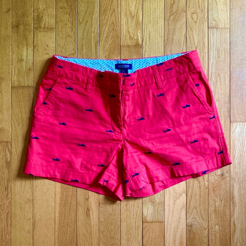 British Khaki shark shorts